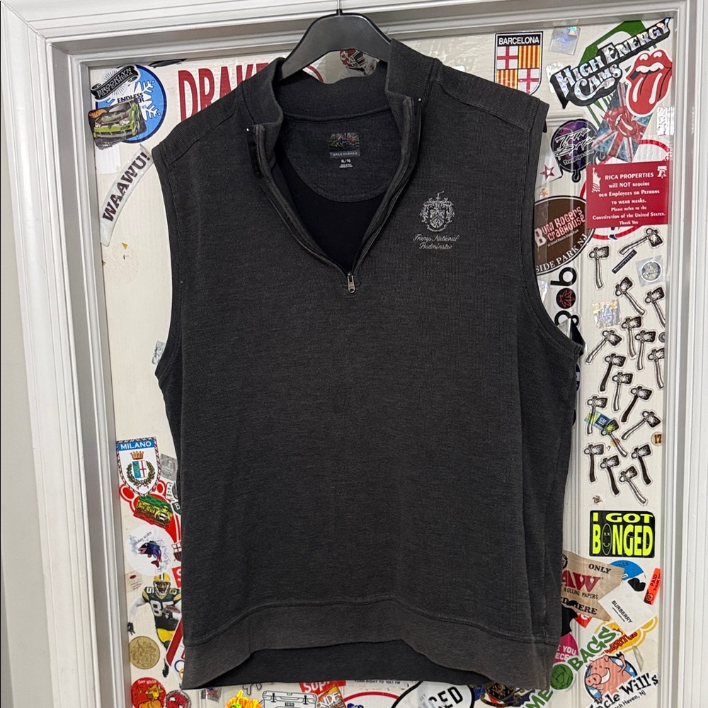 Greg Norman Collection Black Vest heavy trump national bedminster golf